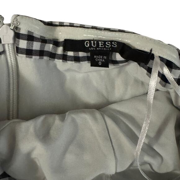 Guess Black White Gingham Pencil Dress Sleeveless Size 0 Retro Flirty Fun - Picture 2 of 6